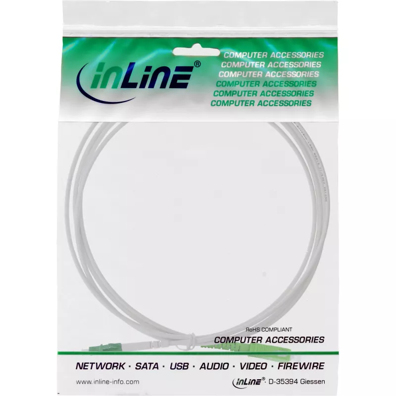 InLine Glasfaser Simplexkabel, FTTH, LC/APC8° auf SC/APC8° 9/125µm OS2 25m