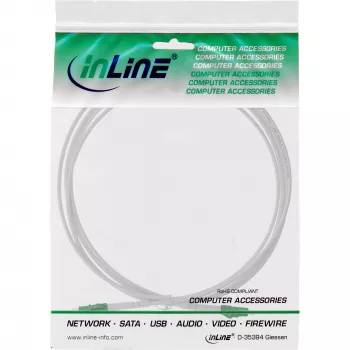 InLine Glasfaser-Simplexkabel, FTTH, LC/APC8° auf LC/APC8° 9/125µm OS2 1m