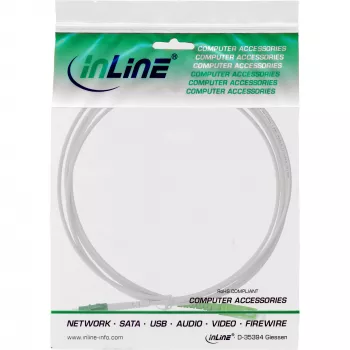 InLine Glasfaser-Simplexkabel, FTTH, LC/APC8° auf SC/APC8° 9/125µm OS2 1m