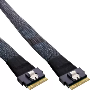 InLine schlank SAS-Kabel, SFF-8654 8X auf SFF-8654 8X, 48 Gb/s, 0,75 m