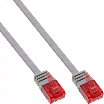 InLine Flaches Ultraslim Patchkabel U/UTP Cat.6 Gigabit-fähig grau 7 m