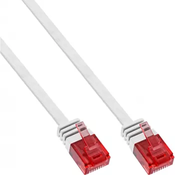 InLine Flaches Ultraflach-Patchkabel U/UTP Cat.6 Gigabit-fähig weiß 0,5 m