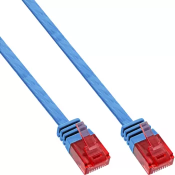 InLine Flaches Ultraslim Patchkabel U/UTP Cat.6 Gigabit-fähig blau 10 m