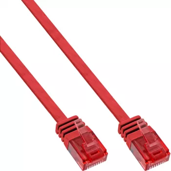 InLine Flaches Ultraslim Patchkabel U/UTP Cat.6 Gigabit-tauglich rot 10m