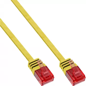 InLine Flaches Ultrslim Patchkabel U/UTP Cat.6 Gigabit-fähig gelb 10m