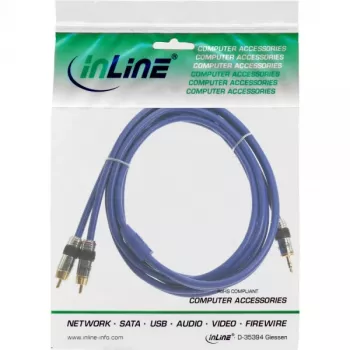 InLine Audiokabel Premium 2x Cinch Stecker / 3,5mm Stecker vergoldet 7m