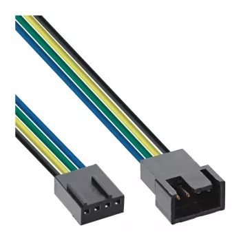 InLine Lüfterkabel-Verlängerung 4pin Molex Stecker/Buchse 0,30m