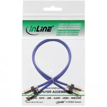 InLine Premium RCA Audiokabel 2x RCA Stecker/Stecker vergoldet 0,5 m