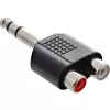 Audio Adapter 6,3 mm Klinke Stecker Stereo / 2x Cinch Buchse InLine 99323