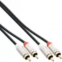 InLine schlank Audiokabel 2x RCA M/M, Stereo, 0,5m, 2 x RCA, Stecker, 2 x RCA + USB, Stecker, 0,5 m, Schwarz