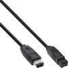 FireWire 400 auf 800 Kabel InLine 36901 1m Stecker/Stecker Schwarz