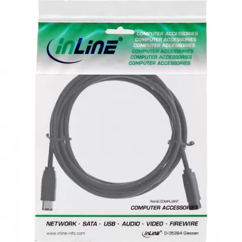 FireWire 400 auf 800 Kabel InLine 36905 5m Stecker/Stecker Schwarz
