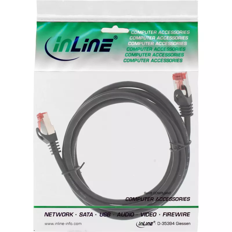 InLine Crossover PC-zu-PC Direktverbindungskabel S/FTP Cat.6 schwarz 3 m