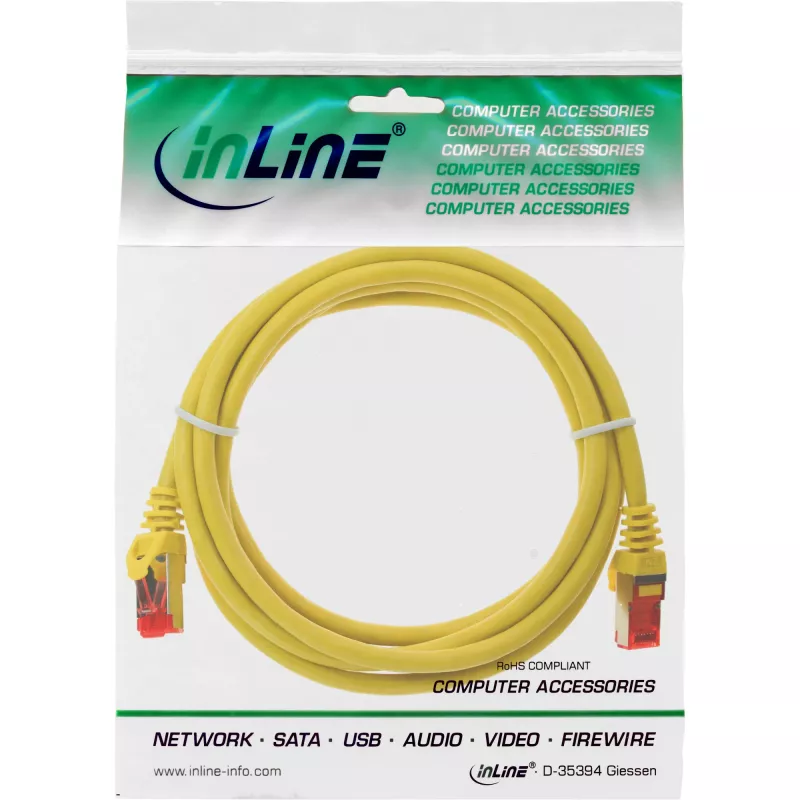 InLine Patchkabel S/FTP PiMF Cat.6 250MHz PVC Kupfer gelb 0,5m