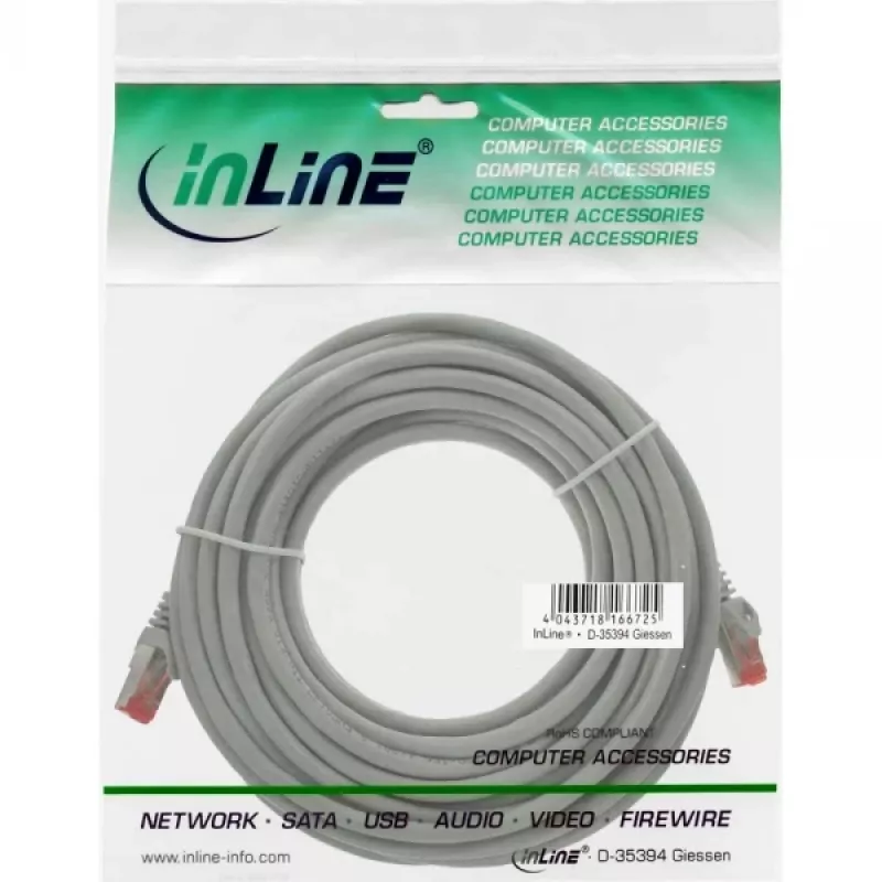 InLine Patchkabel S/FTP PiMF Cat.6 250MHz PVC Kupfer grau 7,5m