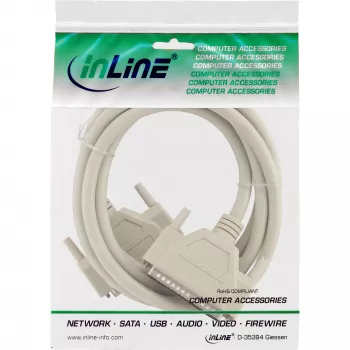 InLine serielles Verlängerungskabel 37-polig DB37 Stecker/Stecker direkt 3 m