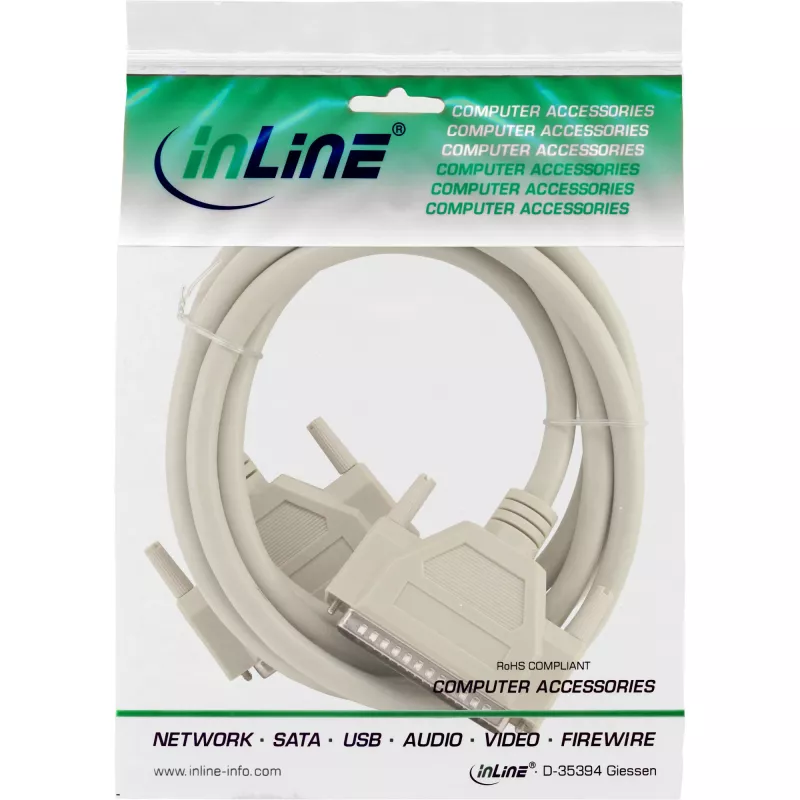 InLine serielles Verlängerungskabel 37-polig DB37 Stecker / Stecker direkt 2m