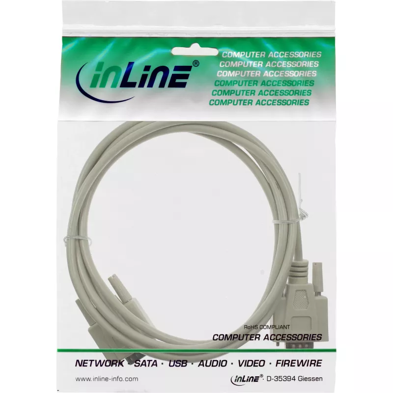 InLine serielles Kabel DB9 Stecker / Stecker direkt 5 m