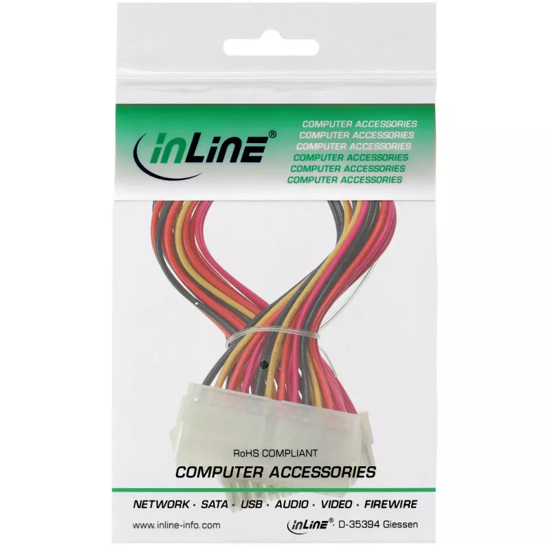 InLine Mainboard-Kabel ATX 24pin Stecker/Buchse 0,20 m