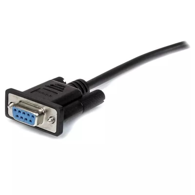 StarTech.com 2m Schwarzes durchgeschleiftes DB9 RS232 serielles Kabel - M/F