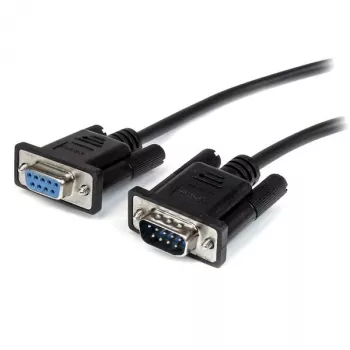 StarTech.com 0,5m Schwarzes DB9 RS232 Serielles Verlängerungskabel – M/F