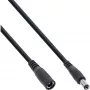 InLine DC-Verlängerungskabel, DC-Stecker/Buchse 5,5x2,1 mm, AWG 18, schwarz 1 m