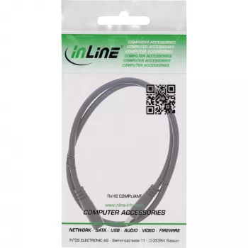 InLine DC-Verlängerungskabel, DC Stecker/Buchse 3,5x1,35mm, AWG 18, schwarz 0,5m