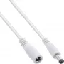 InLine DC-Verlängerungskabel, DC-Stecker/Buchse 5,5x2,5mm, AWG 18, weiß 1m