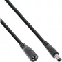 InLine DC-Verlängerungskabel, DC-Stecker/Buchse 5,5x2,5mm, AWG 18, schwarz 1m