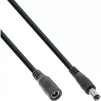 InLine DC-Verlängerungskabel, DC Stecker/Buchse 5,5x2,5mm, AWG 18, schwarz 5m