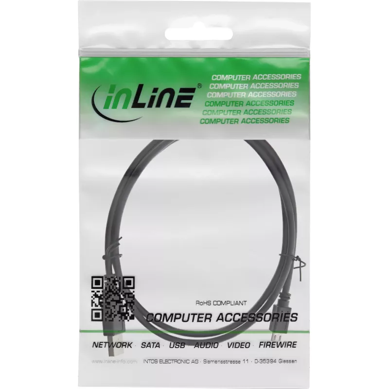 InLine Micro-USB 2.0 Kabel USB Typ A Stecker / Micro-B Stecker, schwarz, 1m