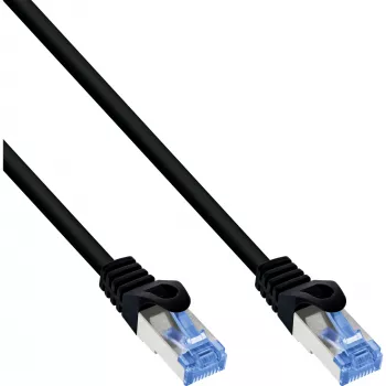 InLine Patchkabel, Cat.6A, S/FTP, TPE flexibel, schwarz, 10m, 10 m, Cat6a, S/FTP (S-STP), RJ-45, RJ-45, Schwarz