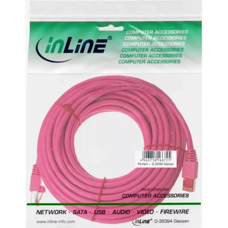 InLine Patchkabel S/FTP PiMF Cat.6 250MHz PVC Kupfer rosa 7,5m