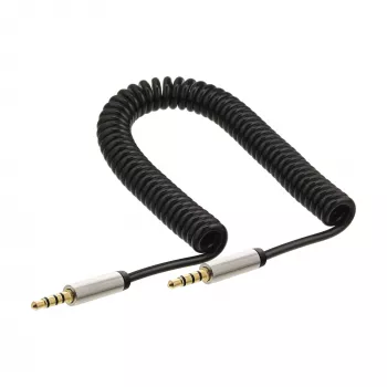 InLine schlank Audio Spiralkabel 3,5 mm Stecker / Stecker 4-polig Stereo 2 m