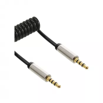 InLine schlank Audio Spiralkabel 3,5 mm Stecker / Stecker 4-polig Stereo 1 m