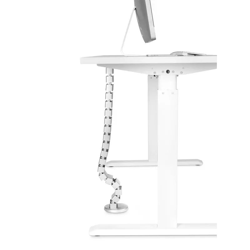 InLine 59996B flexibler Kabelkanal für höhenverstellbare Tische, 4 Kammern, 68x36 mm, 1,28 m, grau
