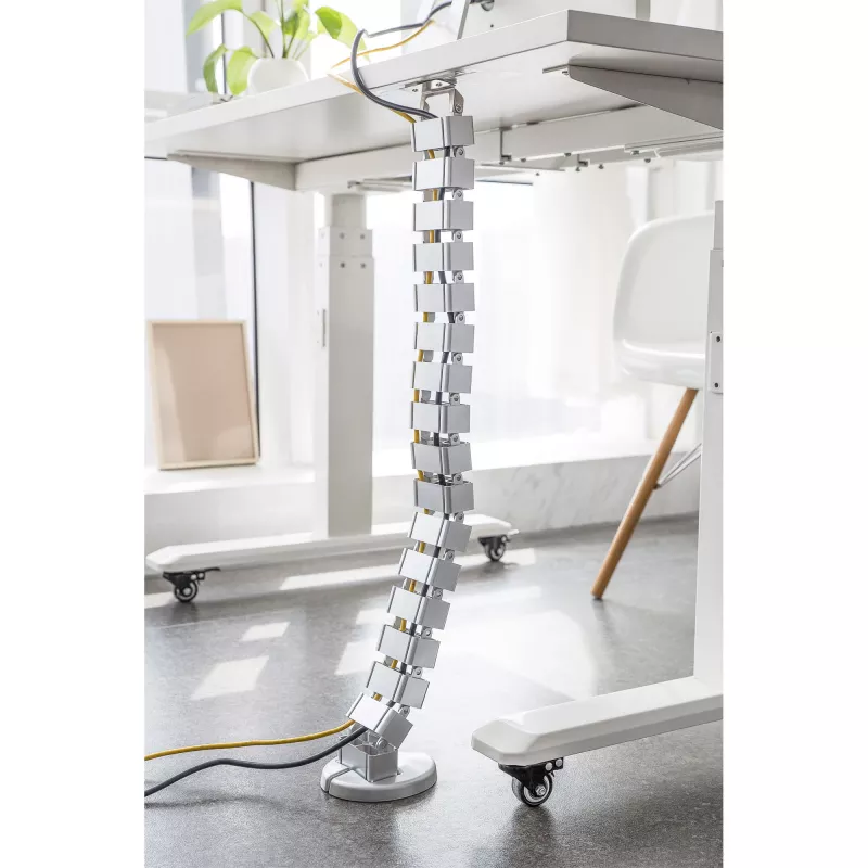 InLine 59996B flexibler Kabelkanal für höhenverstellbare Tische, 4 Kammern, 68x36 mm, 1,28 m, grau