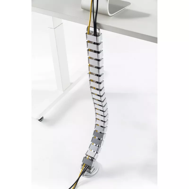 InLine 59996B flexibler Kabelkanal für höhenverstellbare Tische, 4 Kammern, 68x36 mm, 1,28 m, grau
