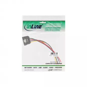 InLine SATA-Stromadapterkabel 4-Pin Molex / 15-Pin SATA mit Verriegelung 0,30 m