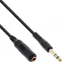 InLine Kopfhörer-Verlängerungskabel 6,3mm Stereo M/F, vergoldet, schwarz, 3m