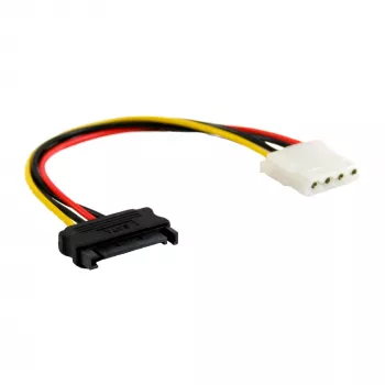 SATA Power Adapterkabel 15-polig Buchse / 4-polig Stecker 0,30m InLine 29669A