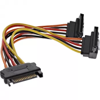 InLine SATA Strom Y-Kabel SATA-Buchse / 2x SATA-Stecker mit Verriegelung 0,30 m