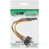 InLine SATA Strom Y-Kabel SATA-Buchse / 2x SATA-Stecker mit Verriegelung 0,30 m