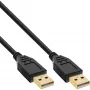 InLine USB 2.0 Kabel, AM/AM, schwarz, vergoldete Kontakte, 3m