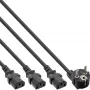 InLine Y-Kabel 1x CEE 7/7 abgewinkelt / 3x 3-polig IEC C13 Stecker, v3 (2m+1/3/2m)