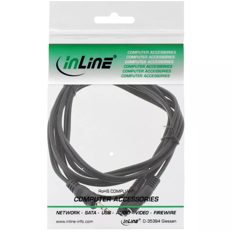 Y-Kabel 3,5-mm-Klinke Stecker auf 2x 3,5-mm-Klinke Buchse Stereo 5 m InLine 99300D
