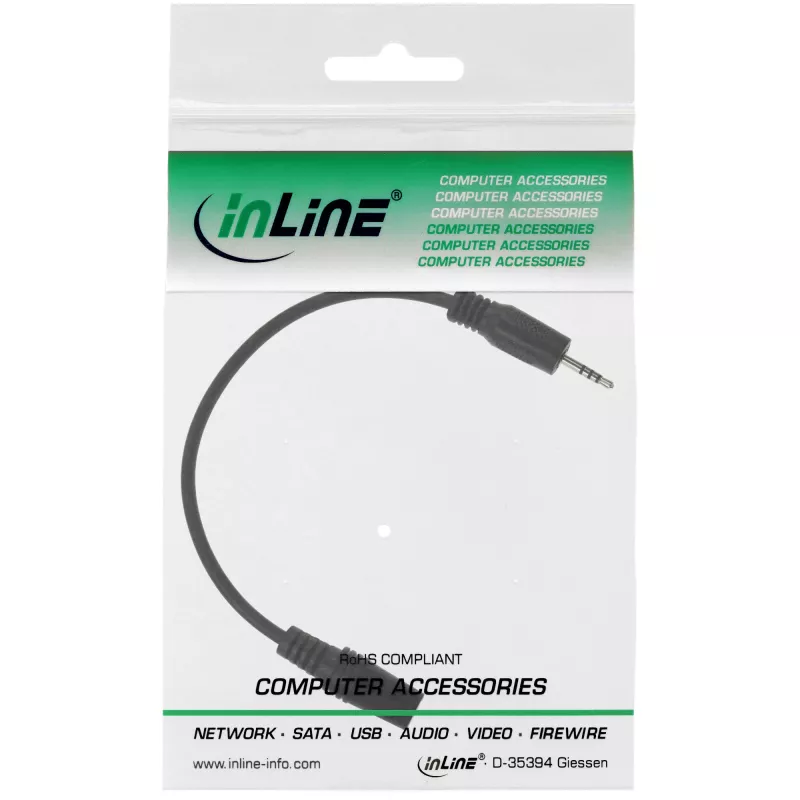 InLine Audio-Adapterkabel 4-polig 2,5 mm Stecker / 4-polig 3,5 mm Buchse 1 m