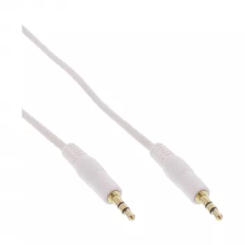 InLine Audiokabel 3,5 mm Klinke Stecker/Stecker, weiß/gold, 2 m