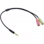InLine Audio Headset Adapterkabel 3,5 mm Stecker 4-polig / 2x 3,5 mm, schwarz, 2 m