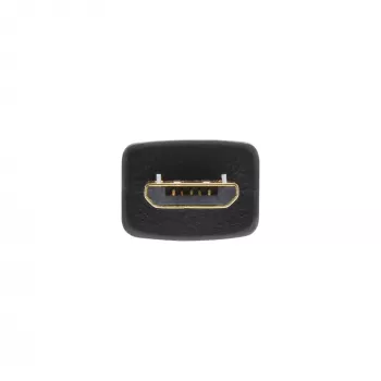 InLine Micro USB 2.0 Flachkabel USB A / Micro-B, schwarz / gold, 1 m
